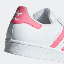 Men's Adidas Kid's Superstar Shoes - Cloud White / Real Pink