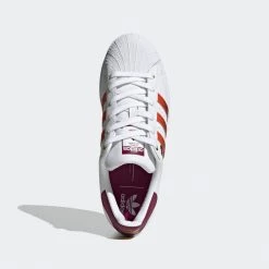 Adidas Women's Superstar X HER Studios Shoes - Cloud White / Power Berry / Gold Metallic
