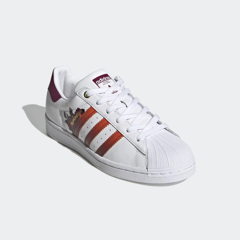 Adidas Women's Superstar X HER Studios Shoes - Cloud White / Power Berry / Gold Metallic
