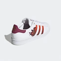 Adidas Women's Superstar X HER Studios Shoes - Cloud White / Power Berry / Gold Metallic