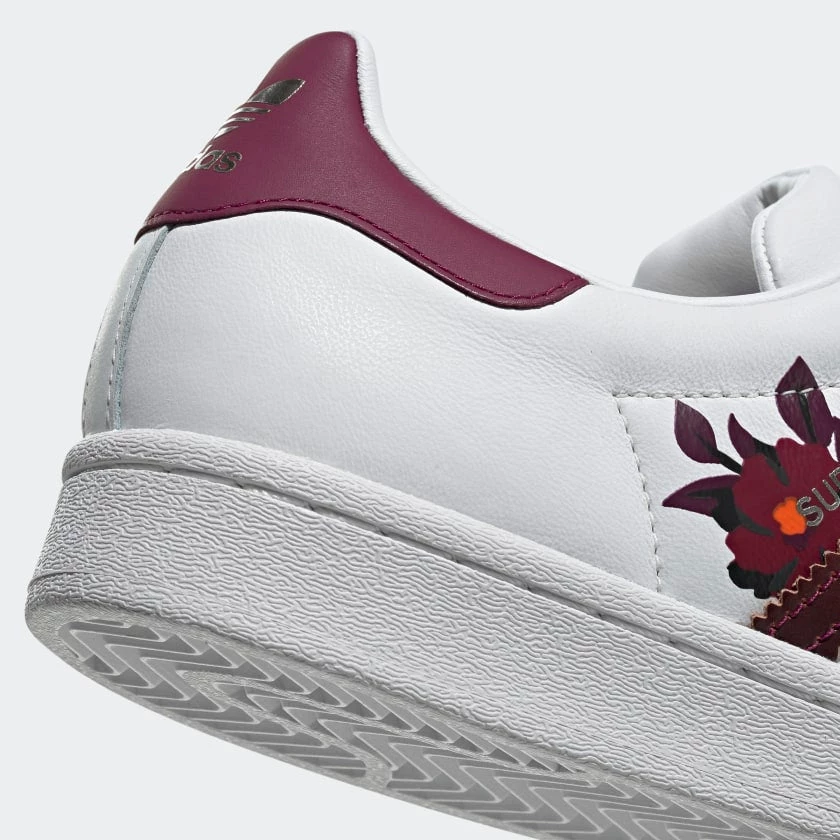 Adidas Women's Superstar X HER Studios Shoes - Cloud White / Power Berry / Gold Metallic