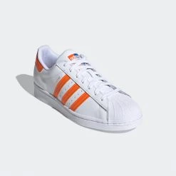 Adidas Men's Superstar Lakers Knicks Split Shoes - White / Blue / Orange