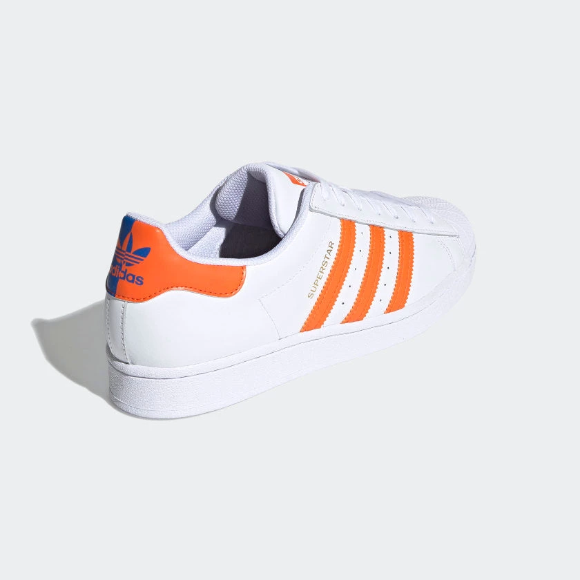 Adidas Men's Superstar Lakers Knicks Split Shoes - White / Blue / Orange