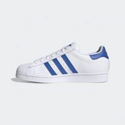 Adidas Men's Superstar Lakers Knicks Split Shoes - White / Blue / Orange