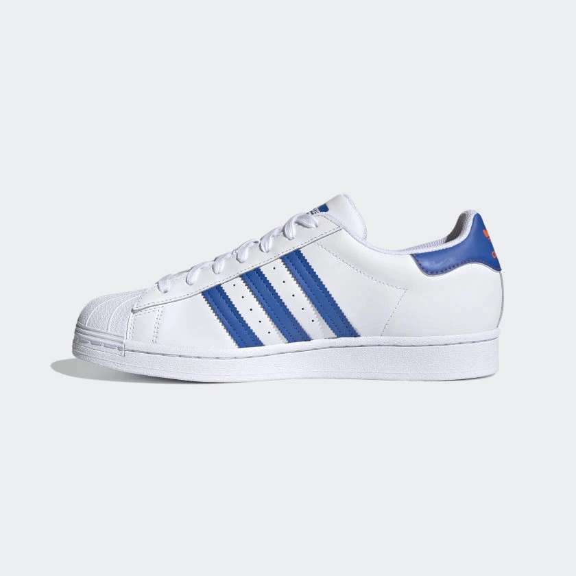 Adidas Men's Superstar Lakers Knicks Split Shoes - White / Blue / Orange