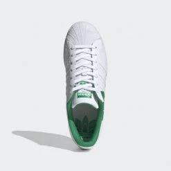 Adidas Men's Superstar Trefoil Shoes - Cloud White / Green