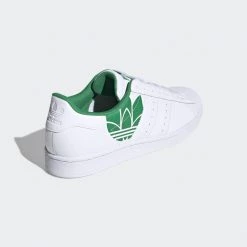 Adidas Men's Superstar Trefoil Shoes - Cloud White / Green