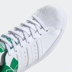 Adidas Men's Superstar Trefoil Shoes - Cloud White / Green