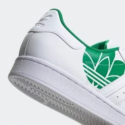 Adidas Men's Superstar Trefoil Shoes - Cloud White / Green