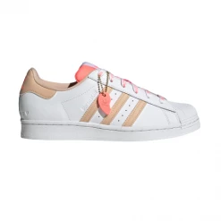 Adidas Women's Superstar Shoes - Cloud White / Halo Blush / Acid Red