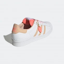 Adidas Women's Superstar Shoes - Cloud White / Halo Blush / Acid Red