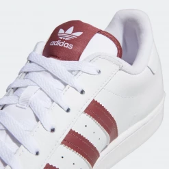 Adidas Men's Superstar Shoes - Cloud White / Quiet Crimson / Gold Foil