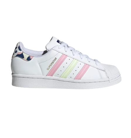 Kids' Adidas Kid's Superstar Shoes - Cloud White / Almost Lime / True Pink