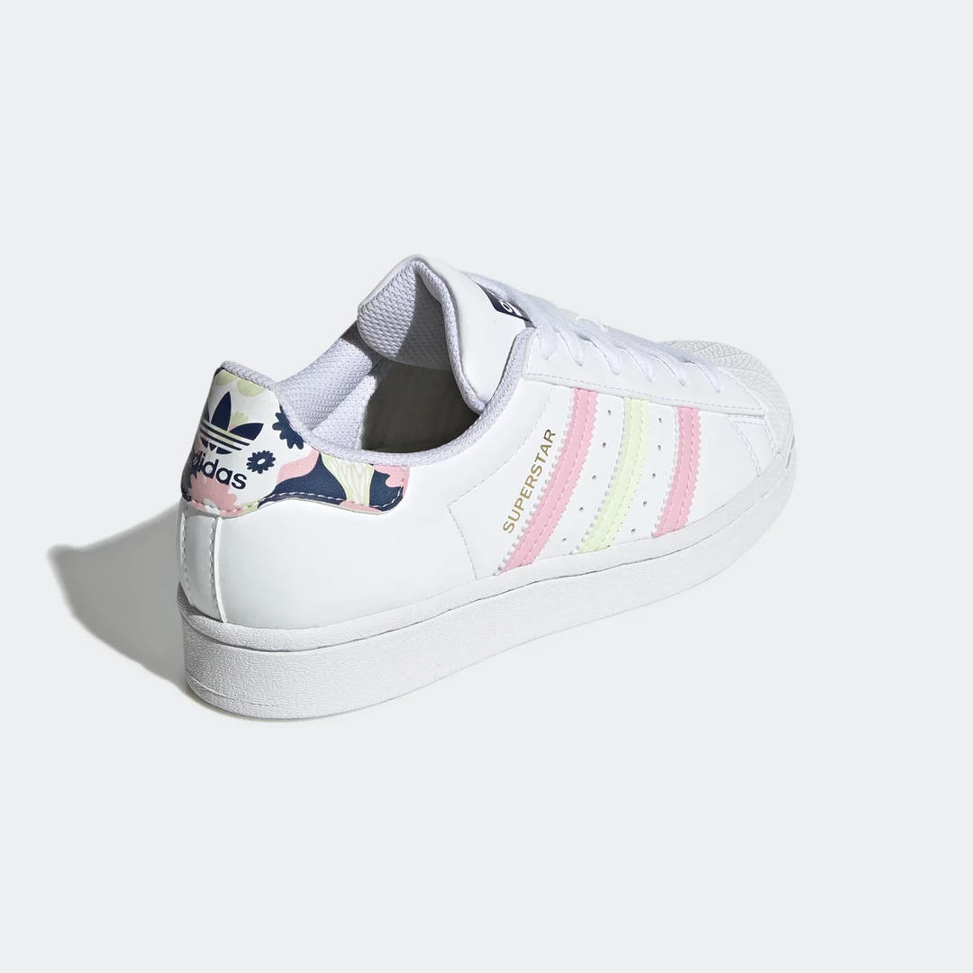 Kids' Adidas Kid's Superstar Shoes - Cloud White / Almost Lime / True Pink