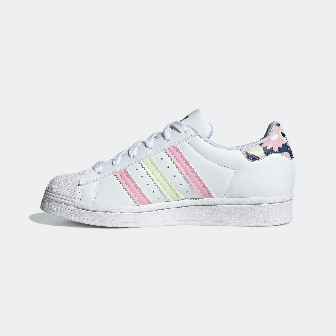 Kids' Adidas Kid's Superstar Shoes - Cloud White / Almost Lime / True Pink