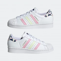 Kids' Adidas Kid's Superstar Shoes - Cloud White / Almost Lime / True Pink