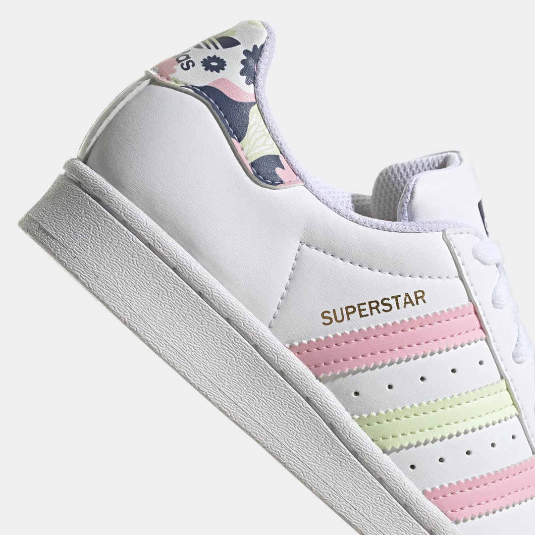 Kids' Adidas Kid's Superstar Shoes - Cloud White / Almost Lime / True Pink