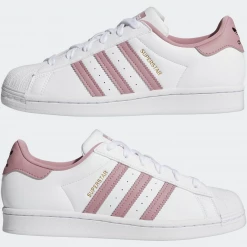 Adidas Women's Superstar Shoes - Cloud White / Magic Mauve