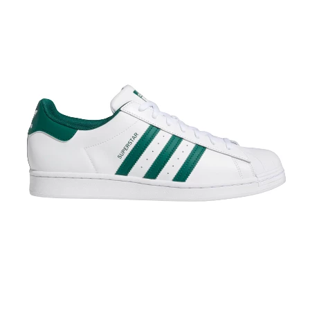 Adidas Men's Superstar Shoes - Cloud White / Collegiate Green