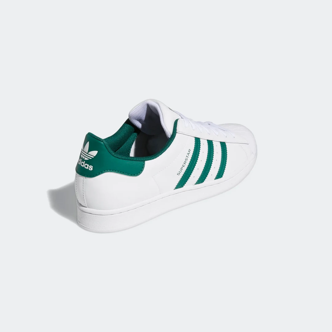 Adidas Men's Superstar Shoes - Cloud White / Collegiate Green