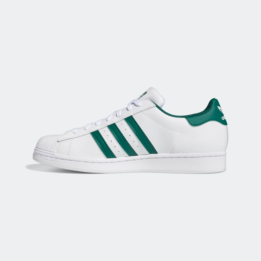 Adidas Men's Superstar Shoes - Cloud White / Collegiate Green