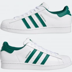 Adidas Men's Superstar Shoes - Cloud White / Collegiate Green