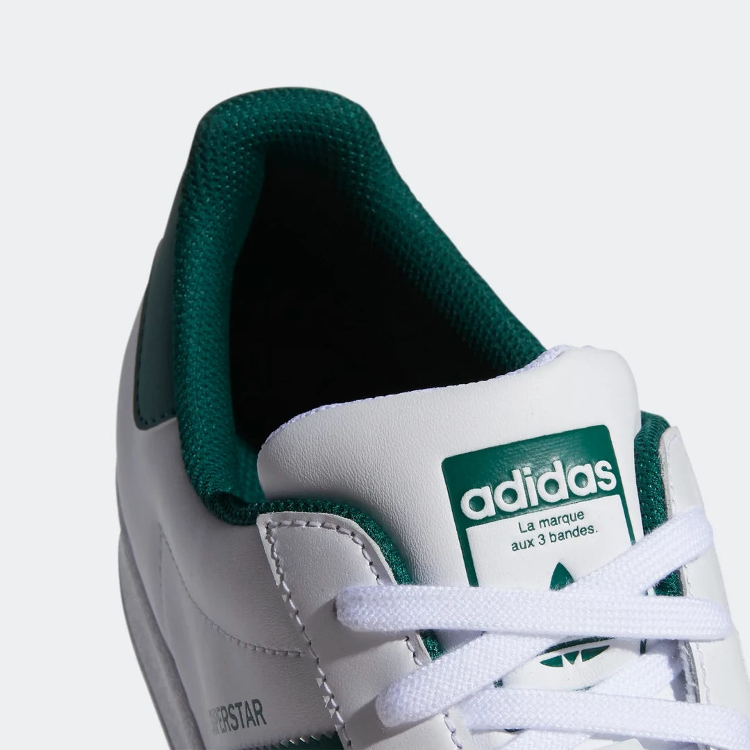 Adidas Men's Superstar Shoes - Cloud White / Collegiate Green