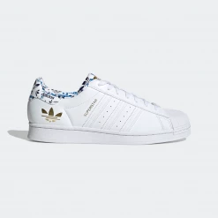 Adidas Men's Superstar Shoes - Cloud White / Gold Metallic