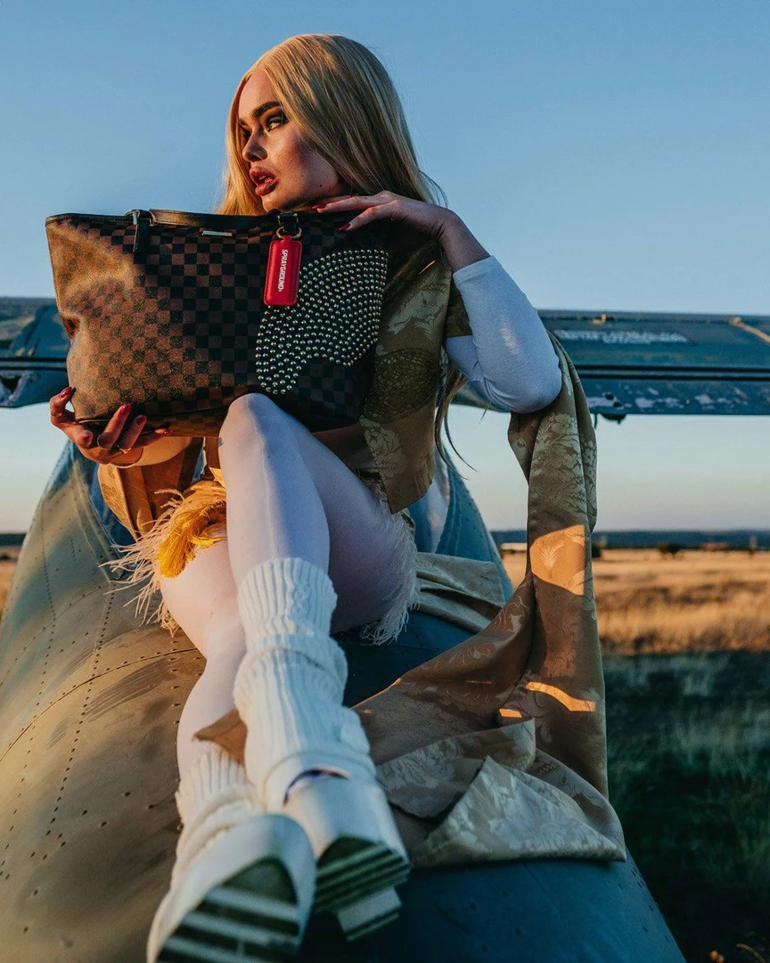 SPRAY GROUND Sprayground Sharks In Paris Polaris Tote Bag - Brown Check / Gold