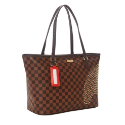 SPRAY GROUND Sprayground Sharks In Paris Polaris Tote Bag - Brown Check / Gold