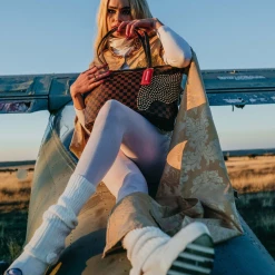 SPRAY GROUND Sprayground Sharks In Paris Polaris Tote Bag - Brown Check / Gold