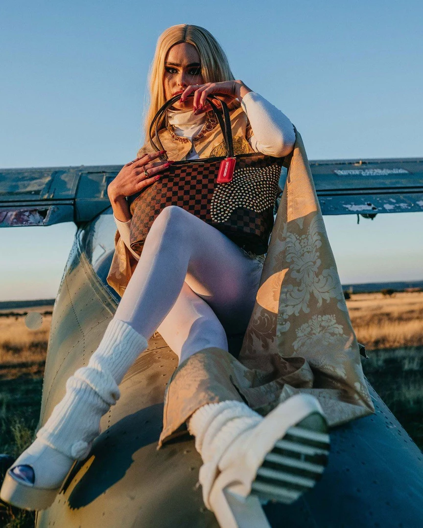 SPRAY GROUND Sprayground Sharks In Paris Polaris Tote Bag - Brown Check / Gold