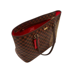 SPRAY GROUND Sprayground Sharks In Paris Polaris Tote Bag - Brown Check / Gold