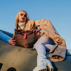 SPRAY GROUND Sprayground Sharks In Paris Polaris Tote Bag - Brown Check / Gold