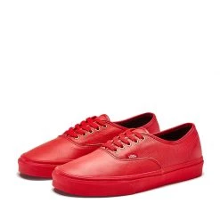 Vans Unisex Leather Authentic Shoes - All Red
