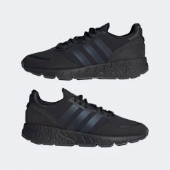 Adidas Men's ZX 1K Boost Shoes - Core Black / Black Blue Metallic