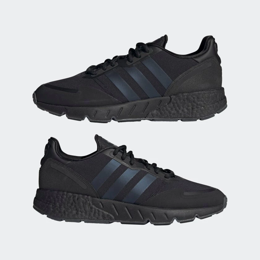 Adidas Men's ZX 1K Boost Shoes - Core Black / Black Blue Metallic