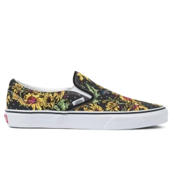 Vans Unisex Classic Slip On Beauty Skull Shoes - Black / Yellow