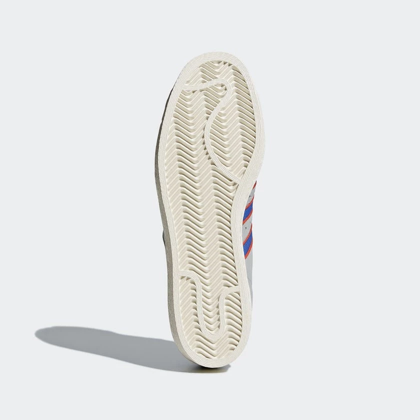 Adidas Superstar 80s Shoes - Grey / Red / Blue Men's