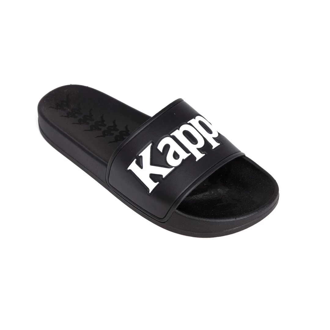 Kappa 222 Banda Adam 9 Slides - Black / White Men's