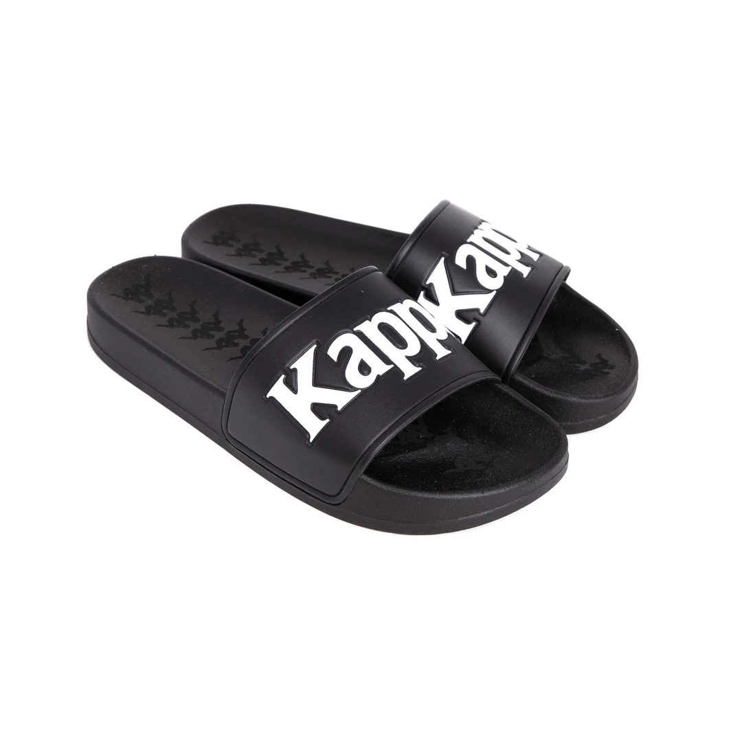 Kappa 222 Banda Adam 9 Slides - Black / White Men's
