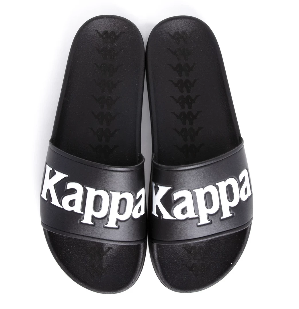Kappa 222 Banda Adam 9 Slides - Black / White Men's