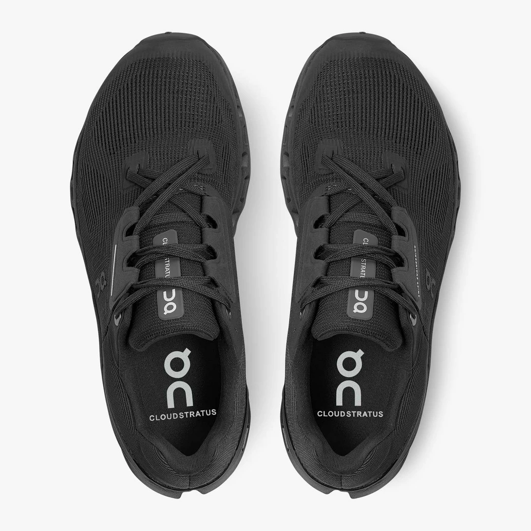 On Running Women's Cloudstratus Shoes - All Black