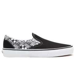 Vans Unisex Classic Slip On "Off The Wall" Shoes - Black / Asphalt