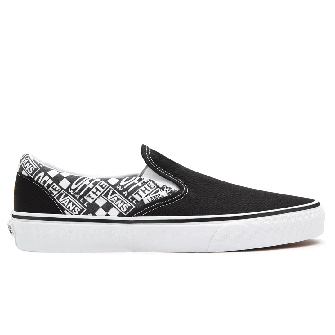 Vans Unisex Classic Slip On "Off The Wall" Shoes - Black / Asphalt