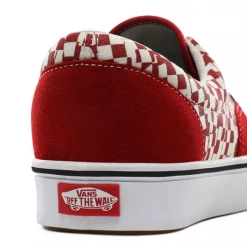 Vans Unisex Tear Check Comfycush Era Shoes - Racing Red / True White