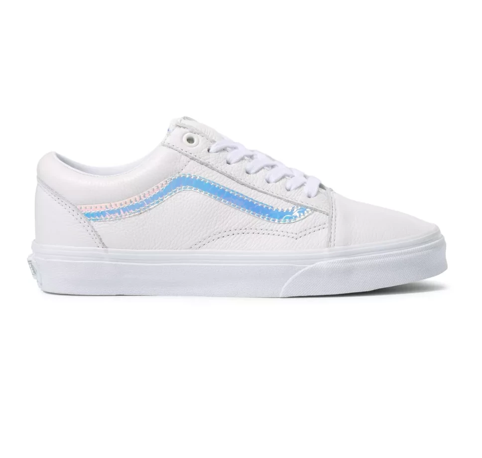 Vans Unisex Holo Sidestripe Old Skool Shoes - White / True White