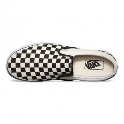 Vans Unisex Classic Slip On Checkerboard Shoes - Black / Beige / White