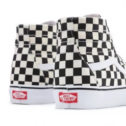 Vans Unisex Checkerboard Sk8 Hi Tapered Shoes - Black / White