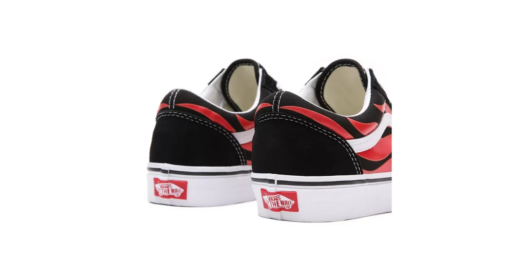 Vans Unisex Flame Old Skool Shoes - Black / True White